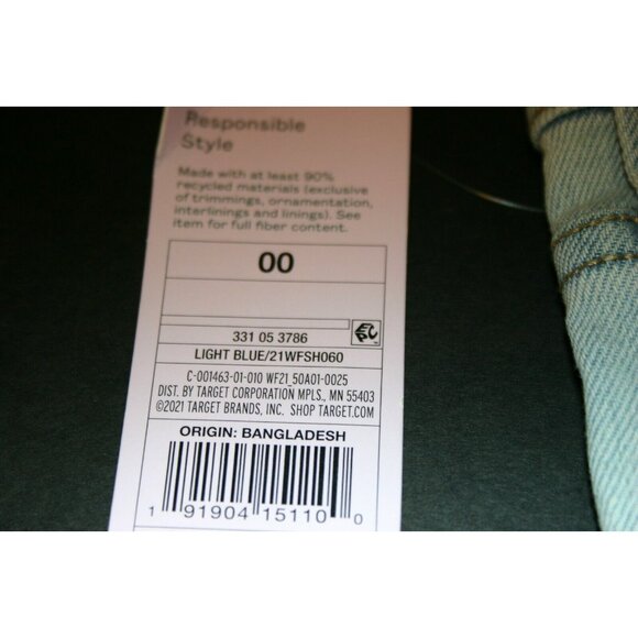 Wild Fable shorts womens 00 highest rise cut off denim jean blue new - Picture 4 of 8